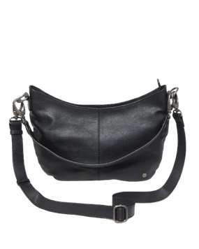 STITCH & HIDE LEATHER FRANKIE MINI SHOULDER BAG BLACK - FREE WALLET POUCH