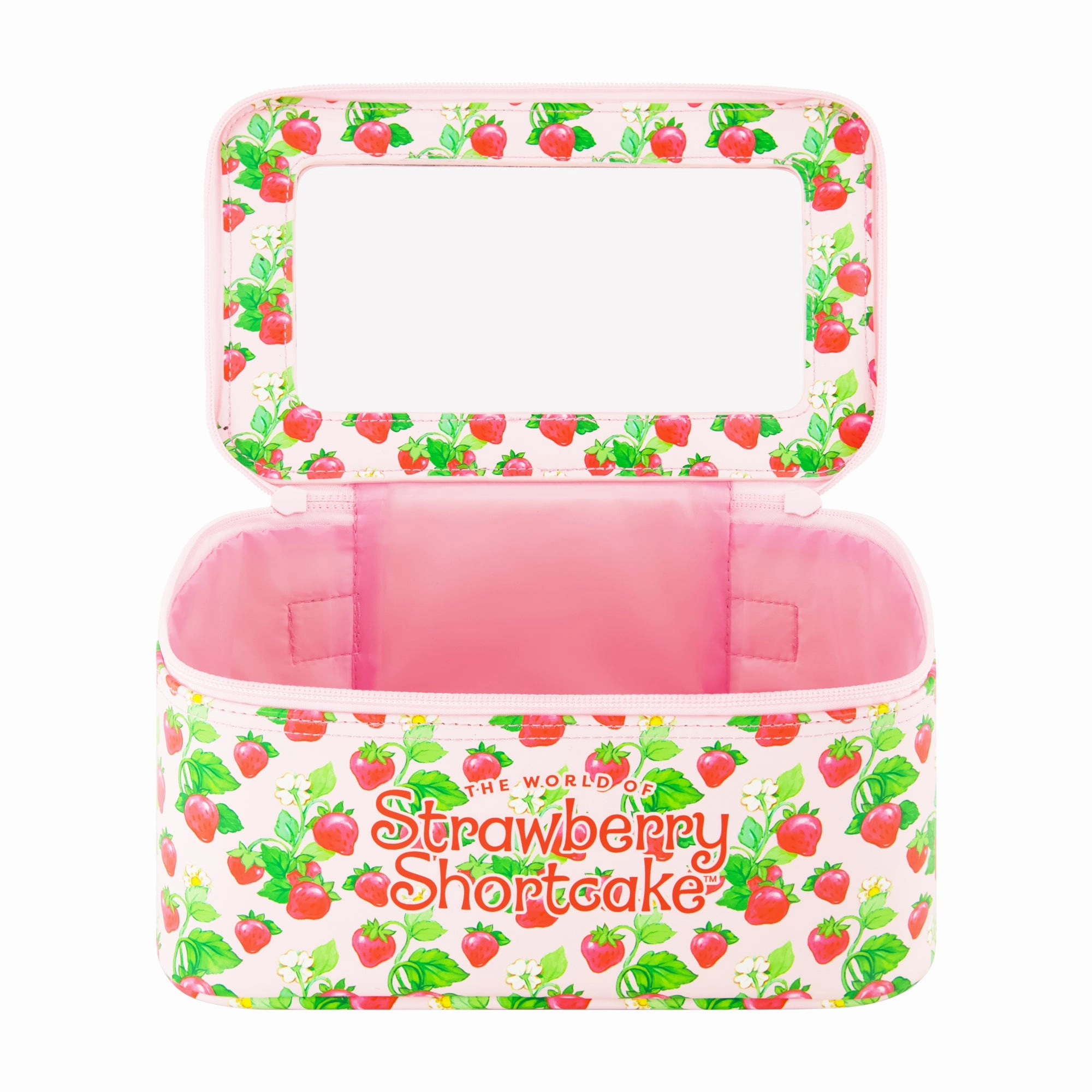 Strawberry Shortcake 2-Piece Travel Cosmetic Case Set C Sweet Strawberry Design with Zipper Pulls