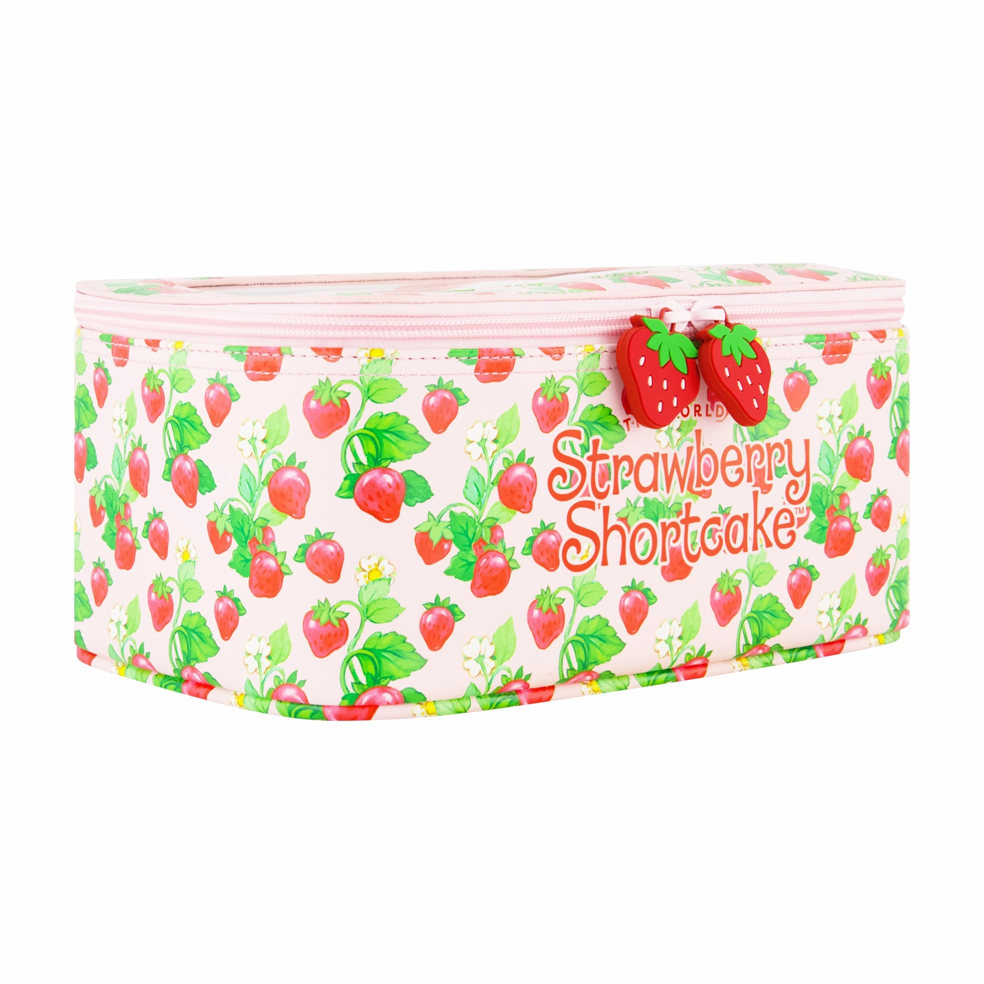 Strawberry Shortcake 2-Piece Travel Cosmetic Case Set C Sweet Strawberry Design with Zipper Pulls