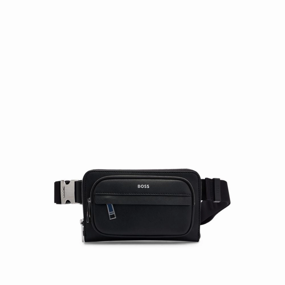 Structured crossbody bag with branded trims