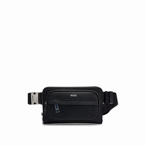 Structured crossbody bag with branded trims
