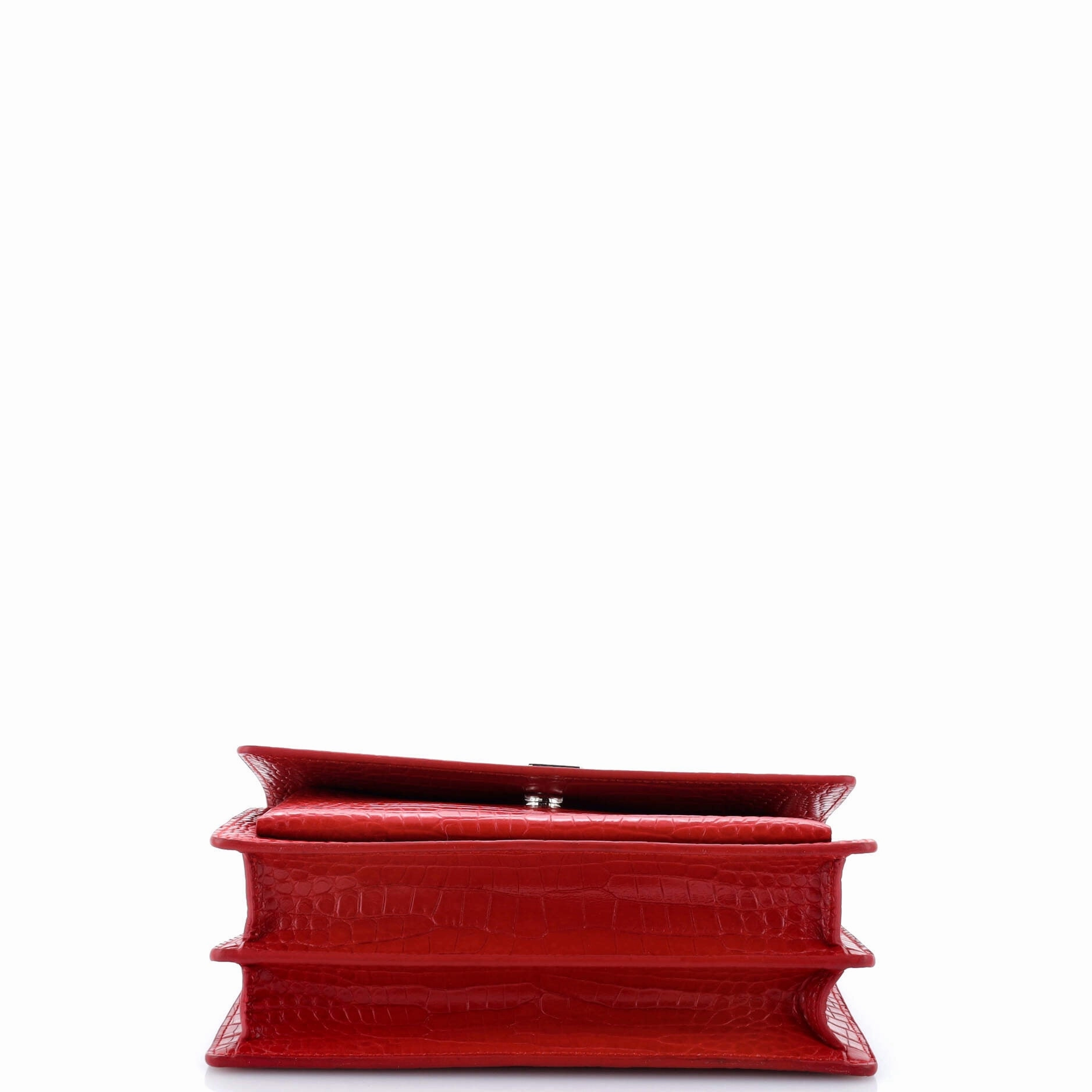 Sunset Crossbody Bag Crocodile Embossed Leather Medium