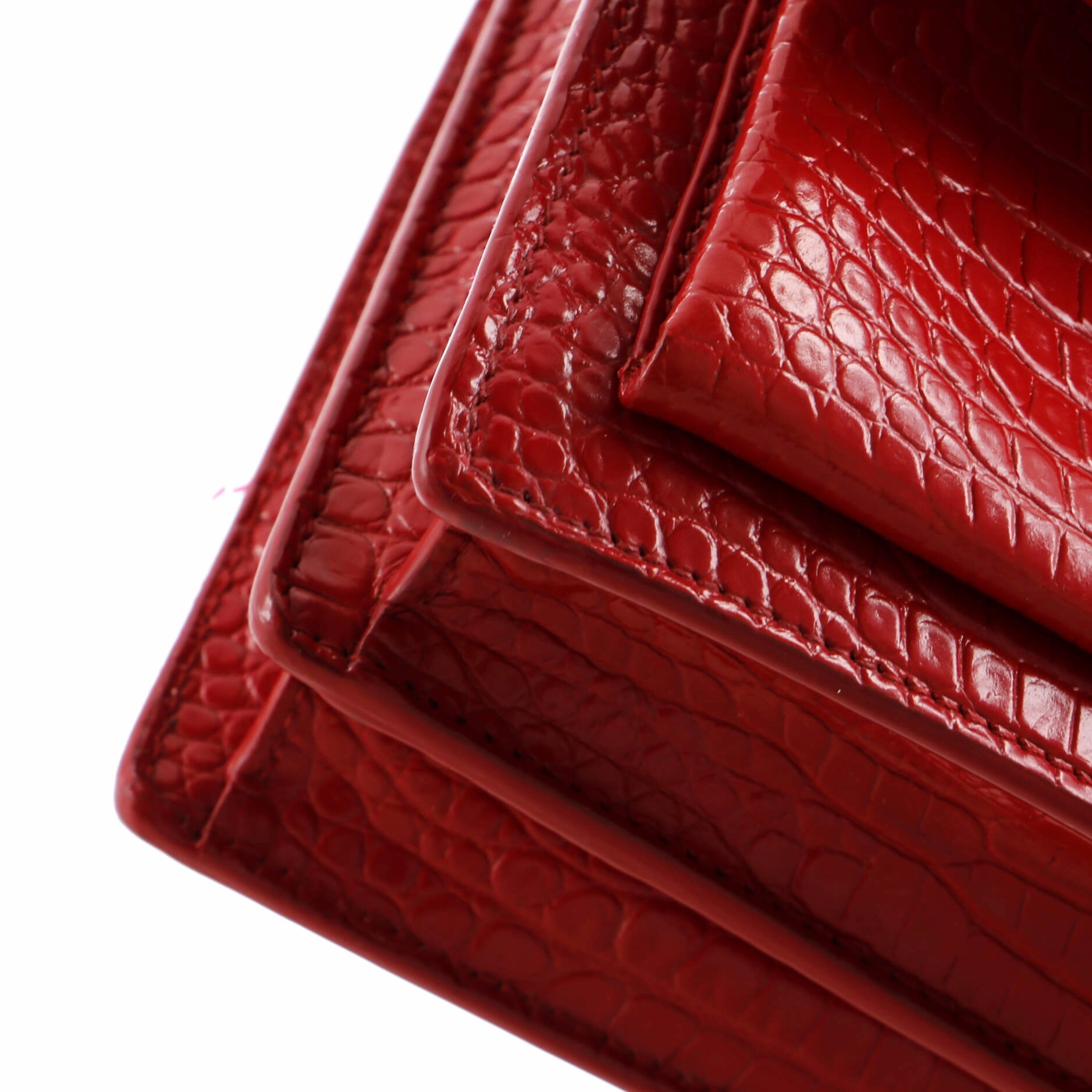 Sunset Crossbody Bag Crocodile Embossed Leather Medium