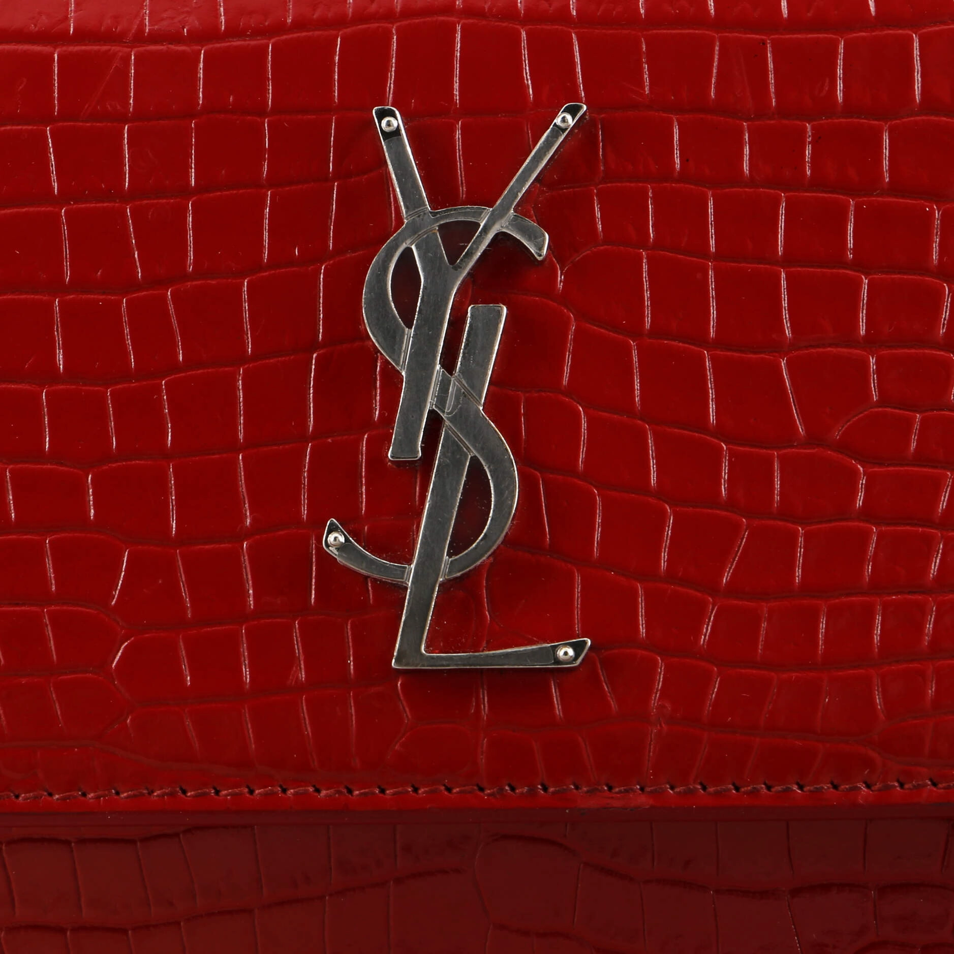 Sunset Crossbody Bag Crocodile Embossed Leather Medium