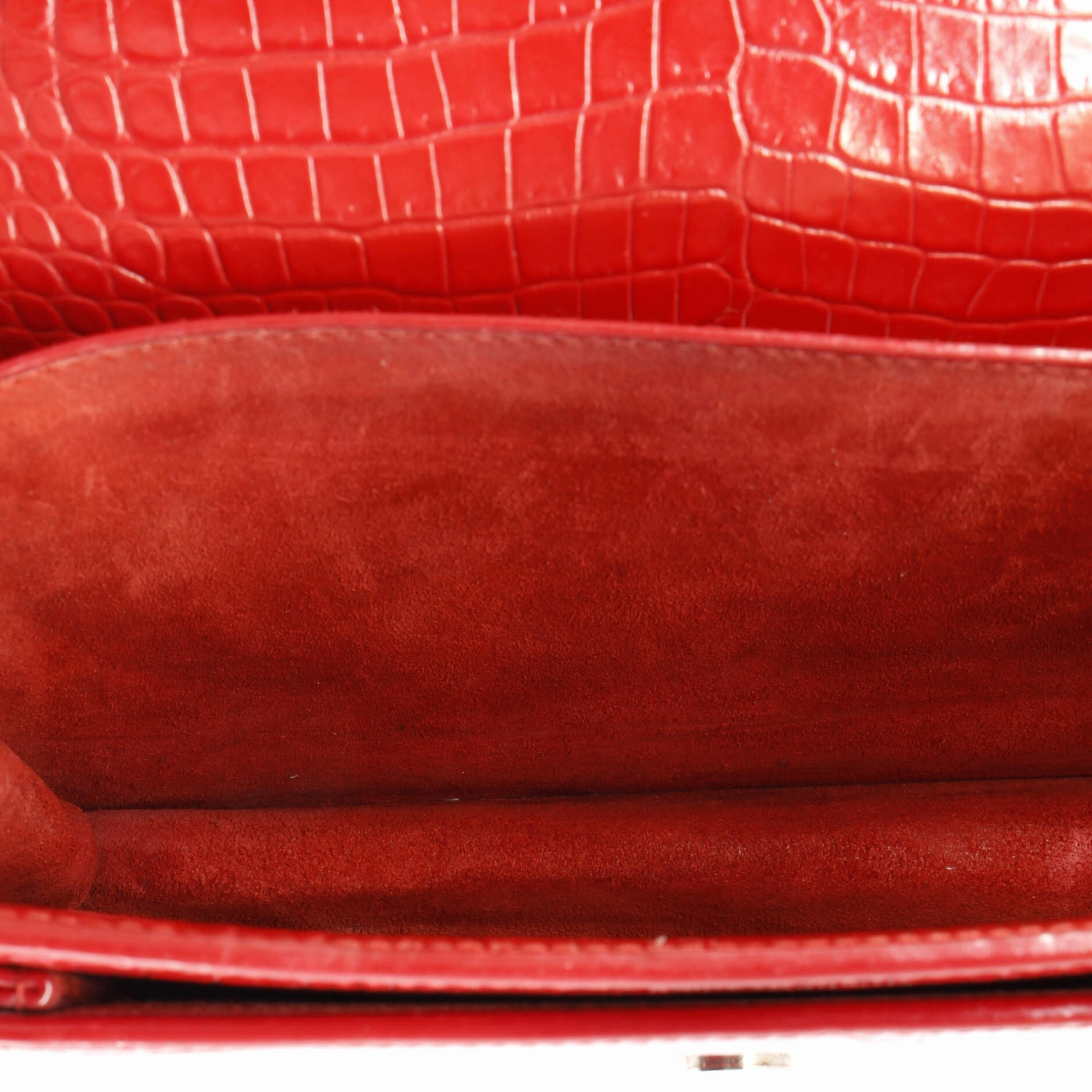 Sunset Crossbody Bag Crocodile Embossed Leather Medium