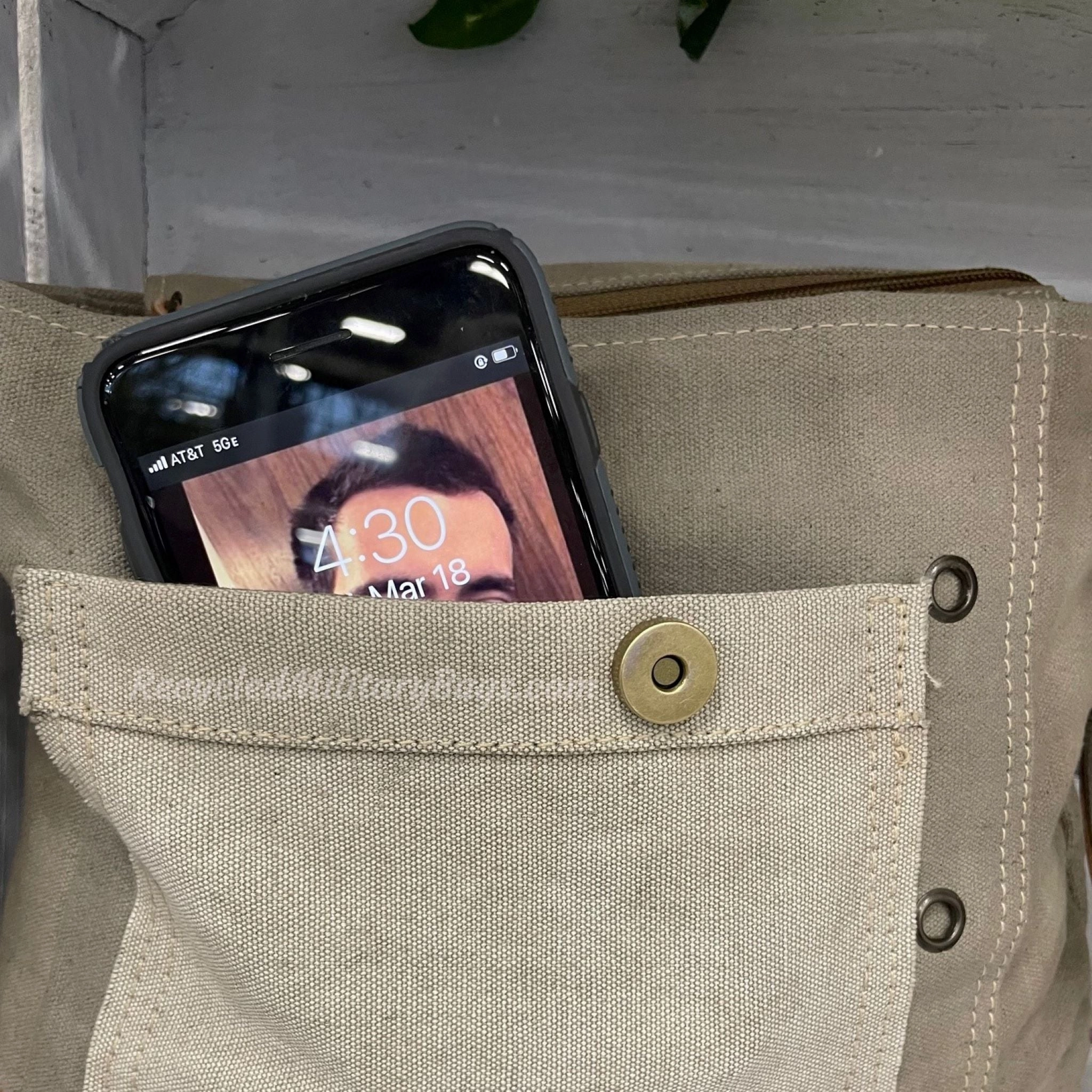 Sustainable Canvas with Leather Flap Shoulder Crossbody Bag ~ Goes with Everything!