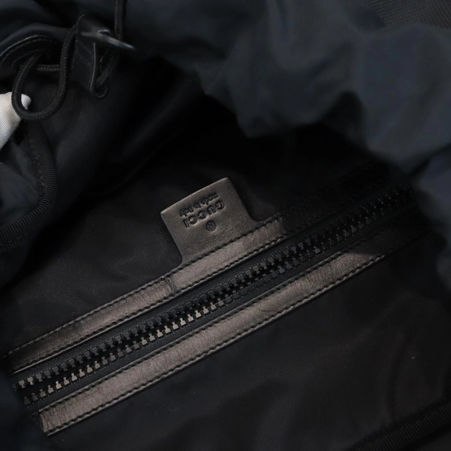 Techno Canvas Embroidered Double Buckle Backpack Black