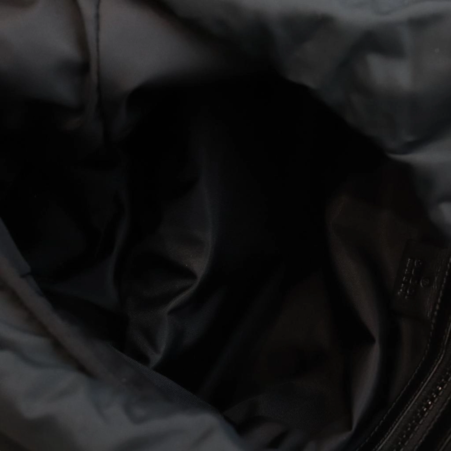 Techno Canvas Embroidered Double Buckle Backpack Black
