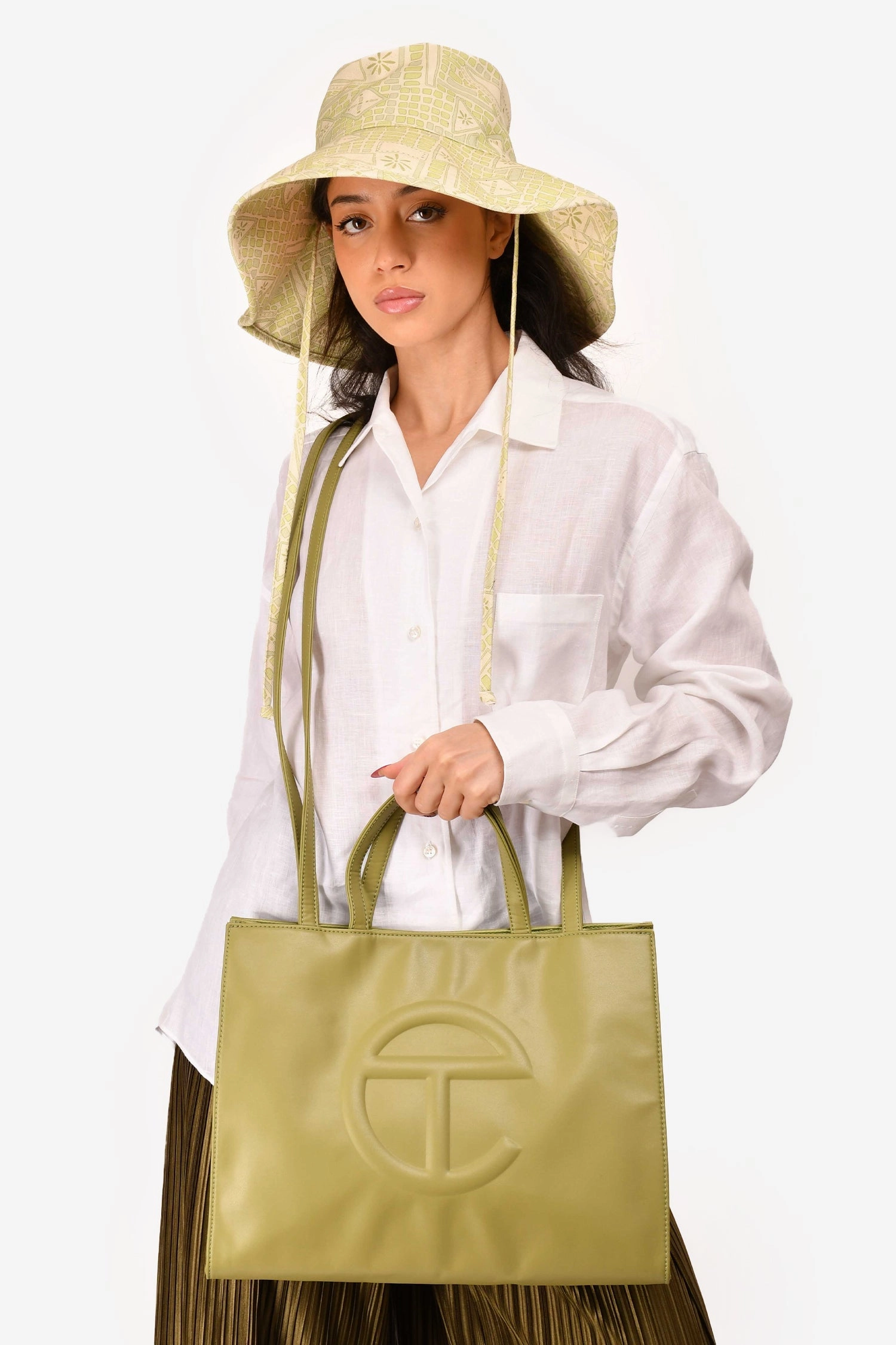 Telfar Green Faux Leather Medium Tote