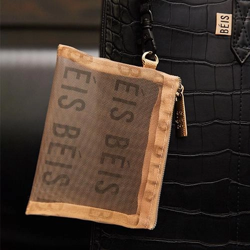 The Mesh Pouch Trio in Beige