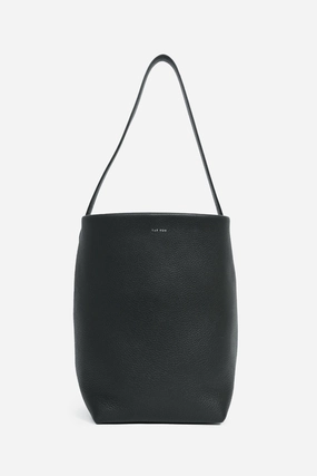 The Row Black Leather Medium N/S Park Tote