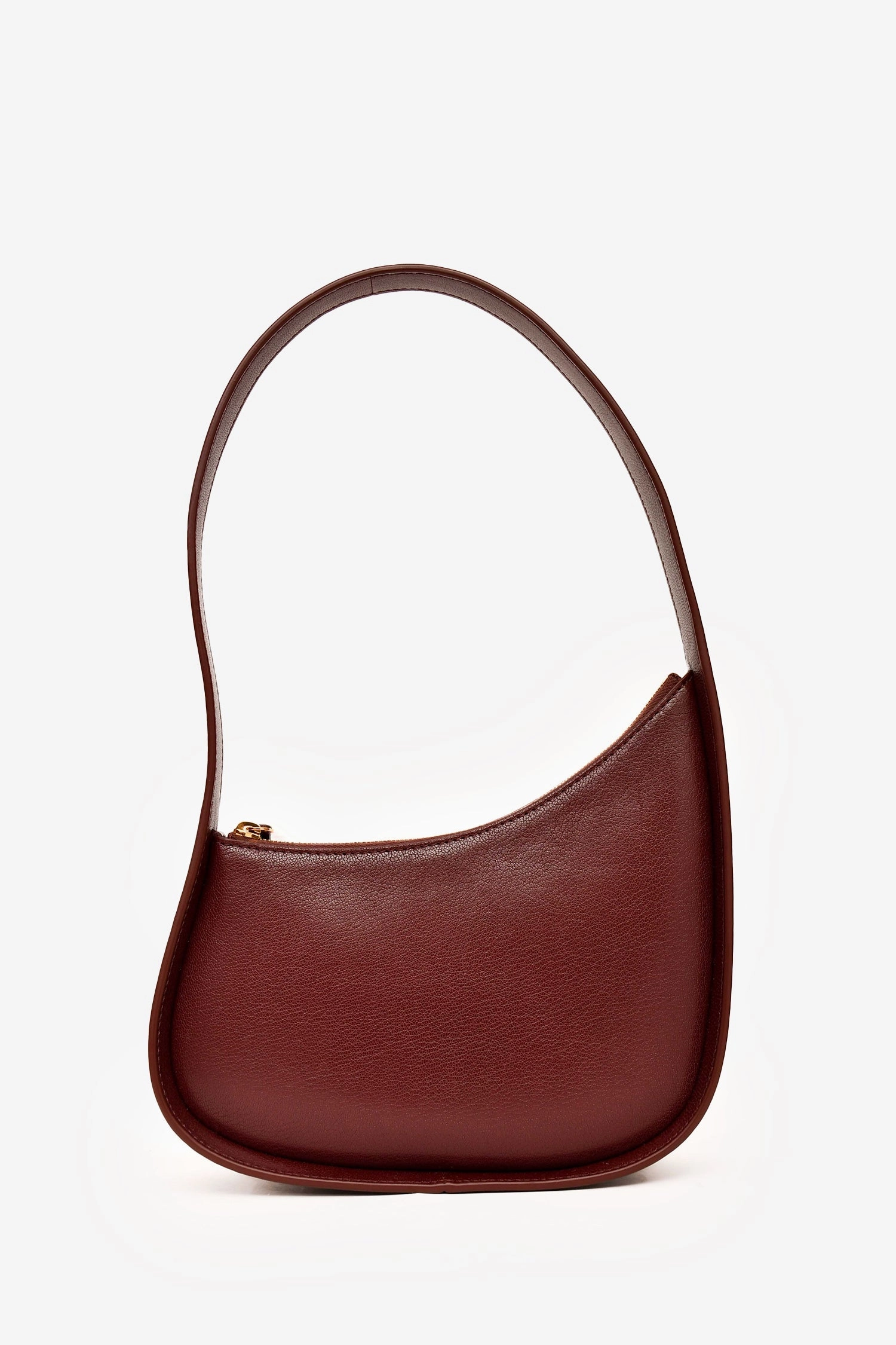 The Row Burgundy Leather 'Half Moon' Bag