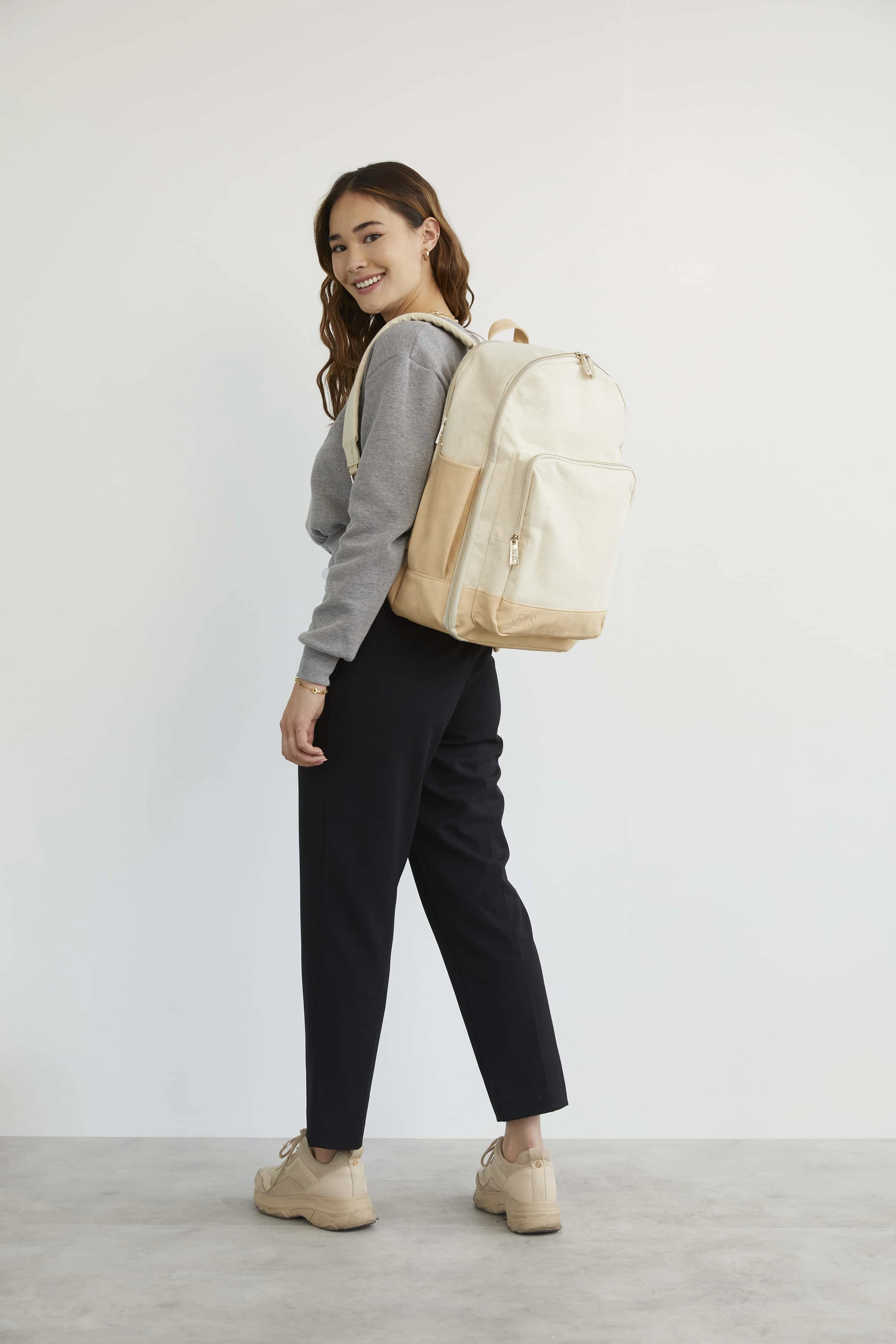 The Travel Backpack in Beige
