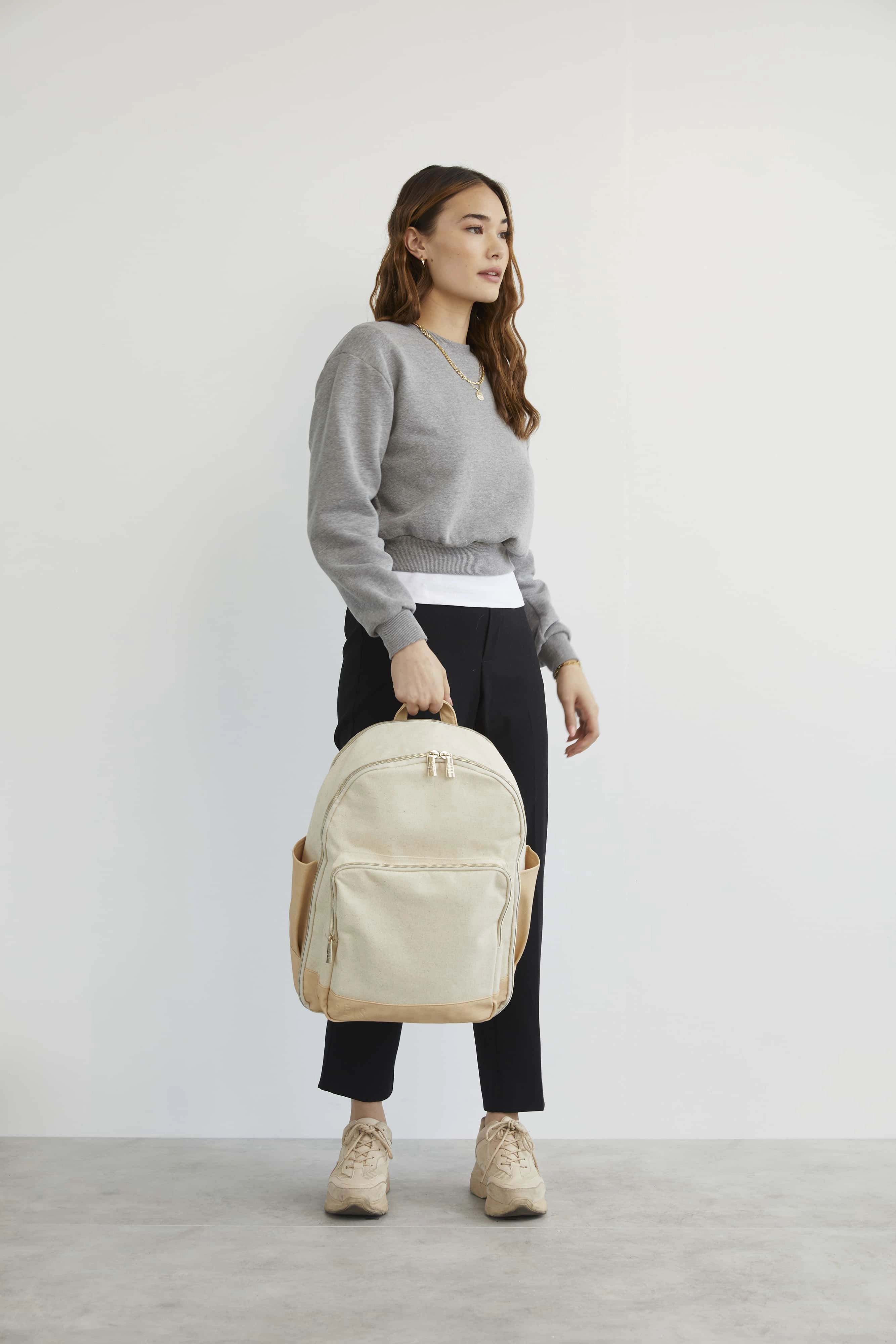 The Travel Backpack in Beige
