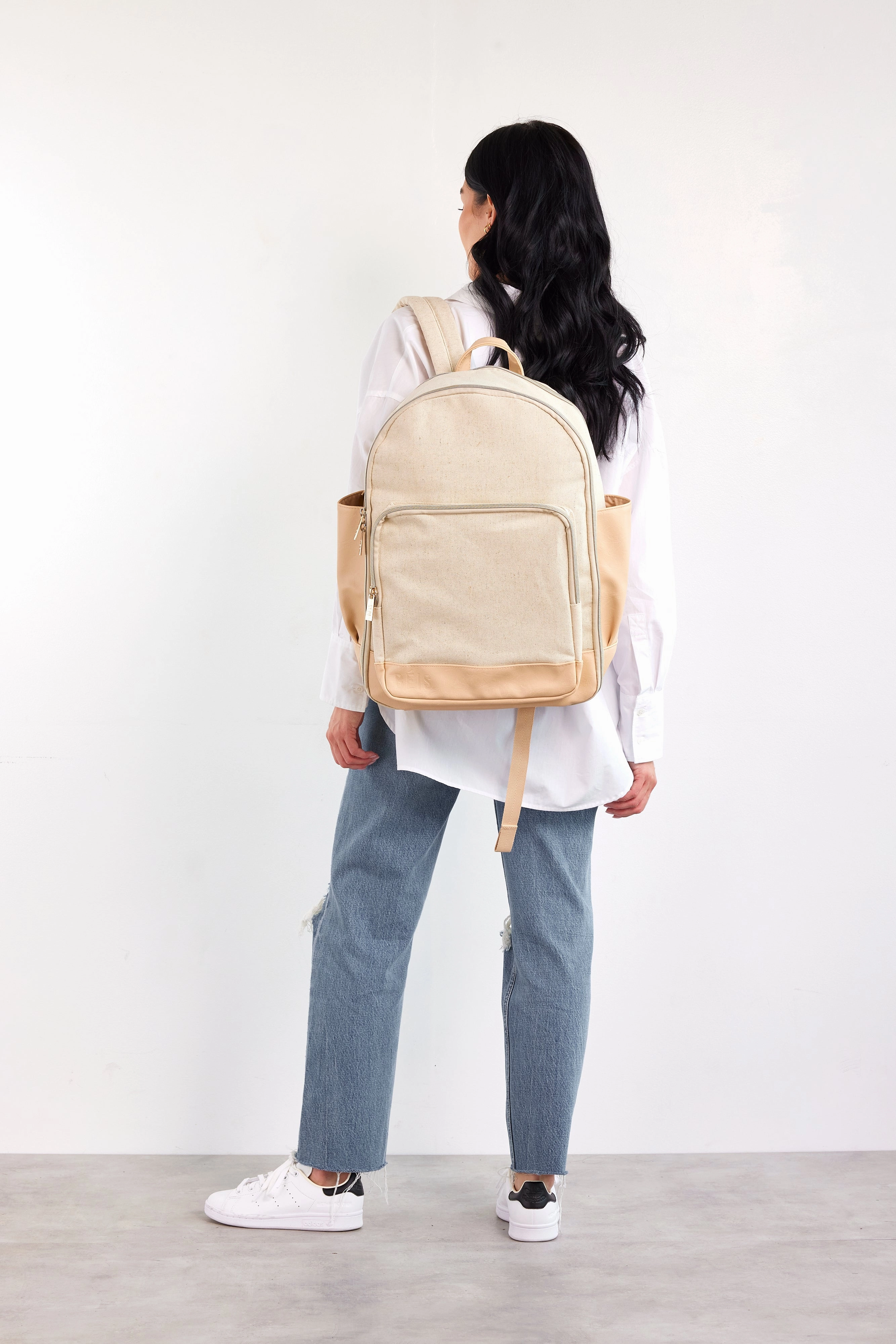 The Travel Backpack in Beige