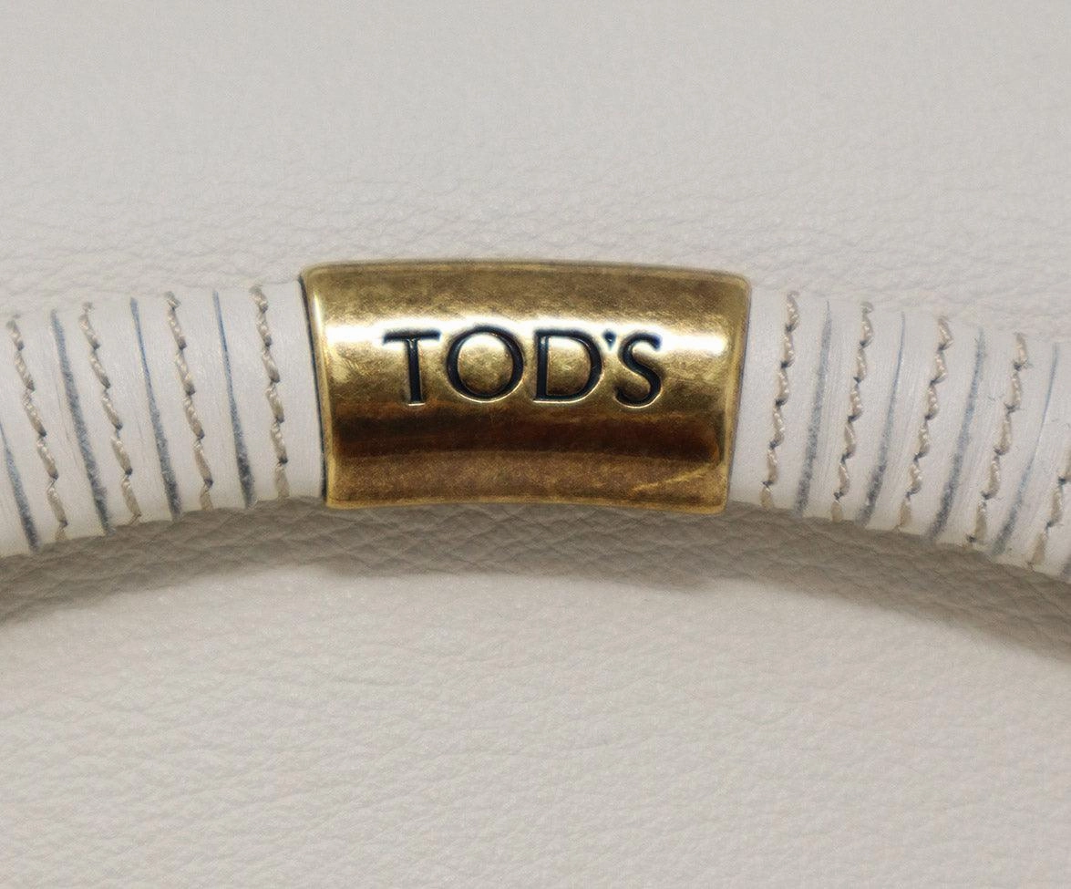 Tod's Bone White Leather Shoulder Bag