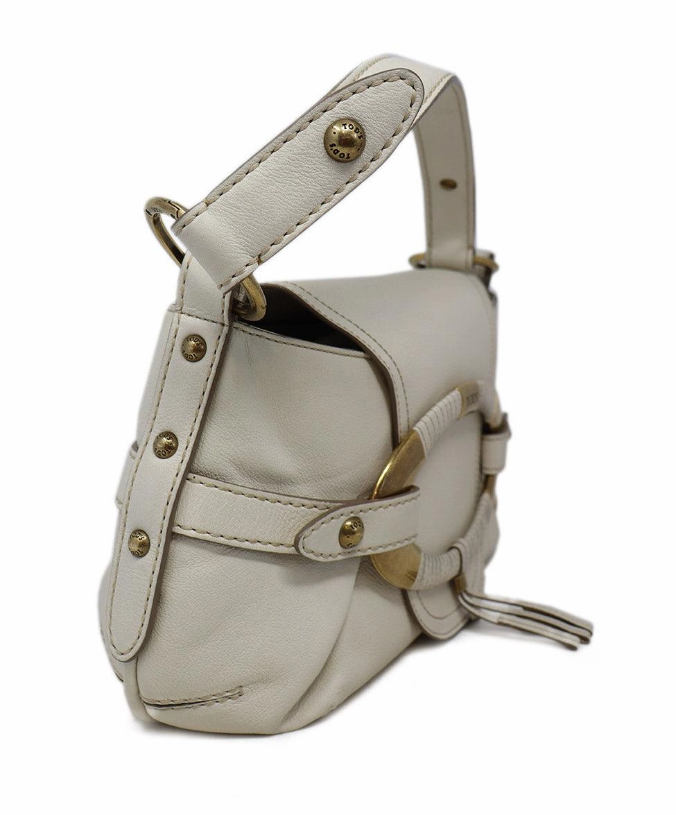 Tod's Bone White Leather Shoulder Bag
