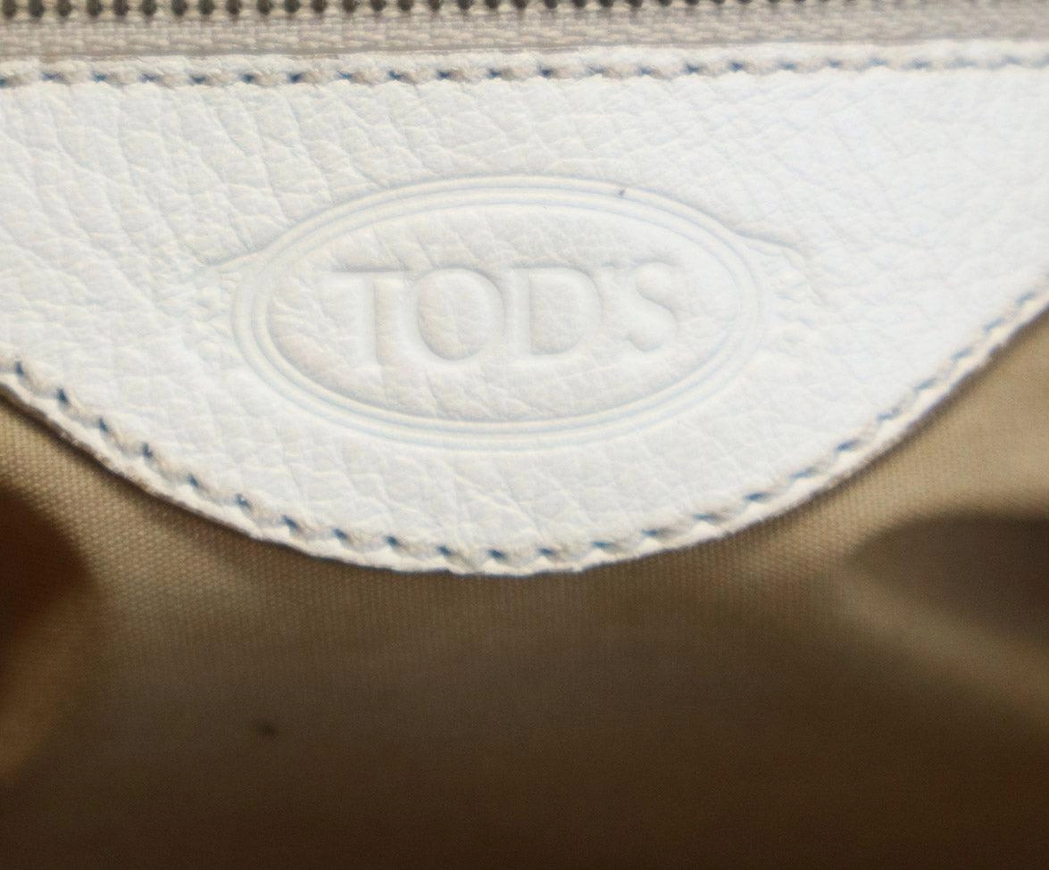 Tod's Bone White Leather Shoulder Bag