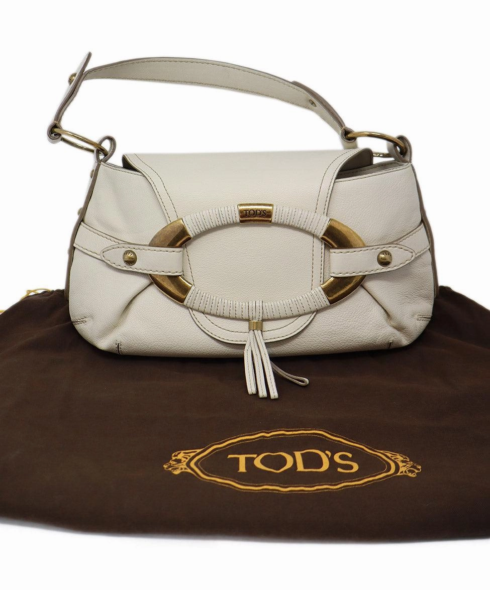 Tod's Bone White Leather Shoulder Bag