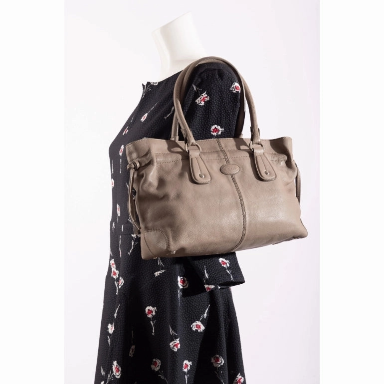 Tod's Grey Leather Restyling D Media Tote Bag