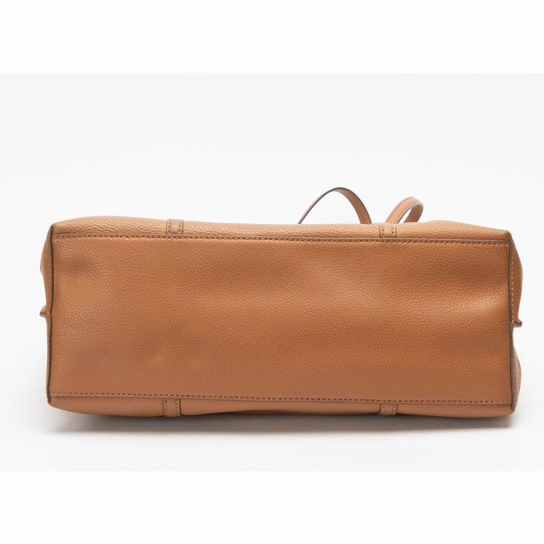 Tory Burch Brown Pebbled Leather Perry Triple Compartment Tote