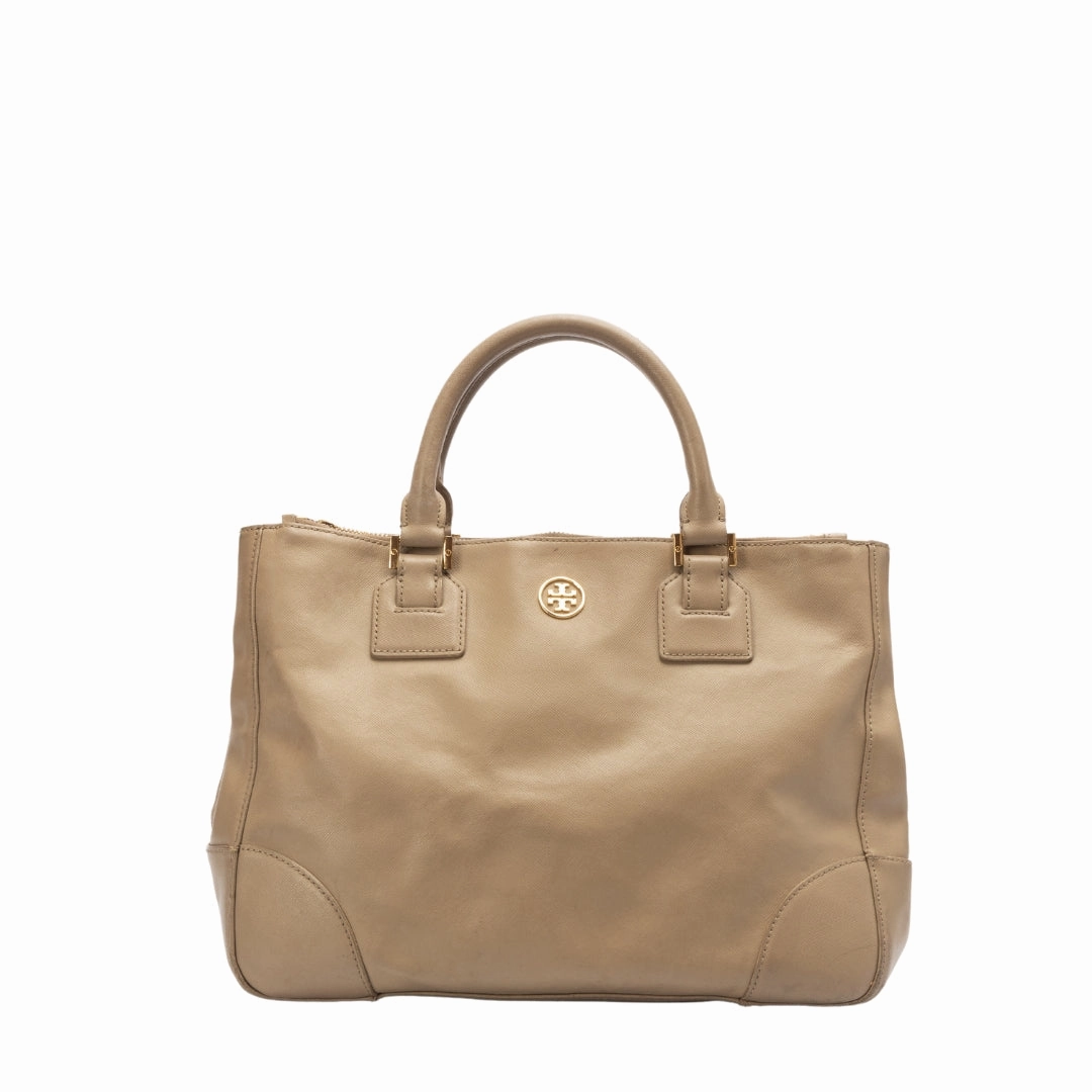 Tory Burch Grey Leather Robinson Tote