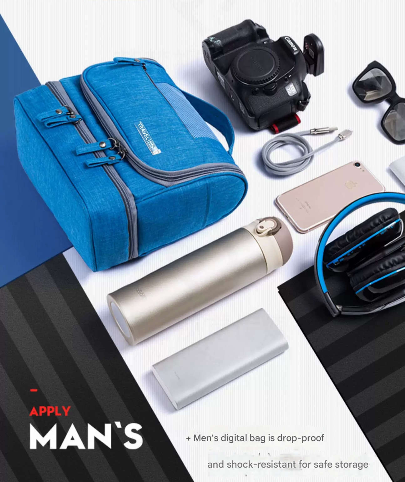 Travel Toiletry Bag Cosmetic Make up Organizer for Women and Men