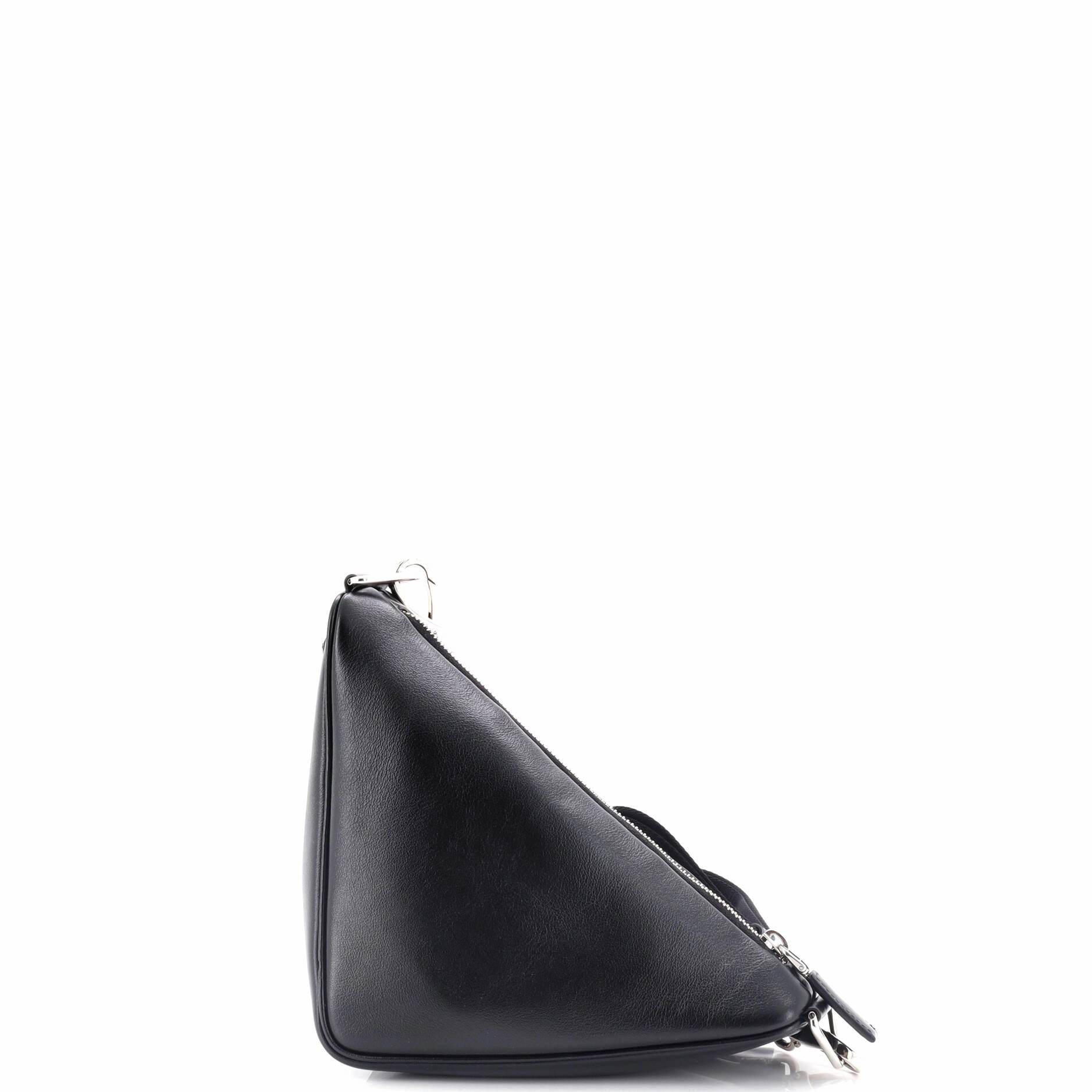 Triangle Logo Zip Crossbody Bag Embossed Leather Mini