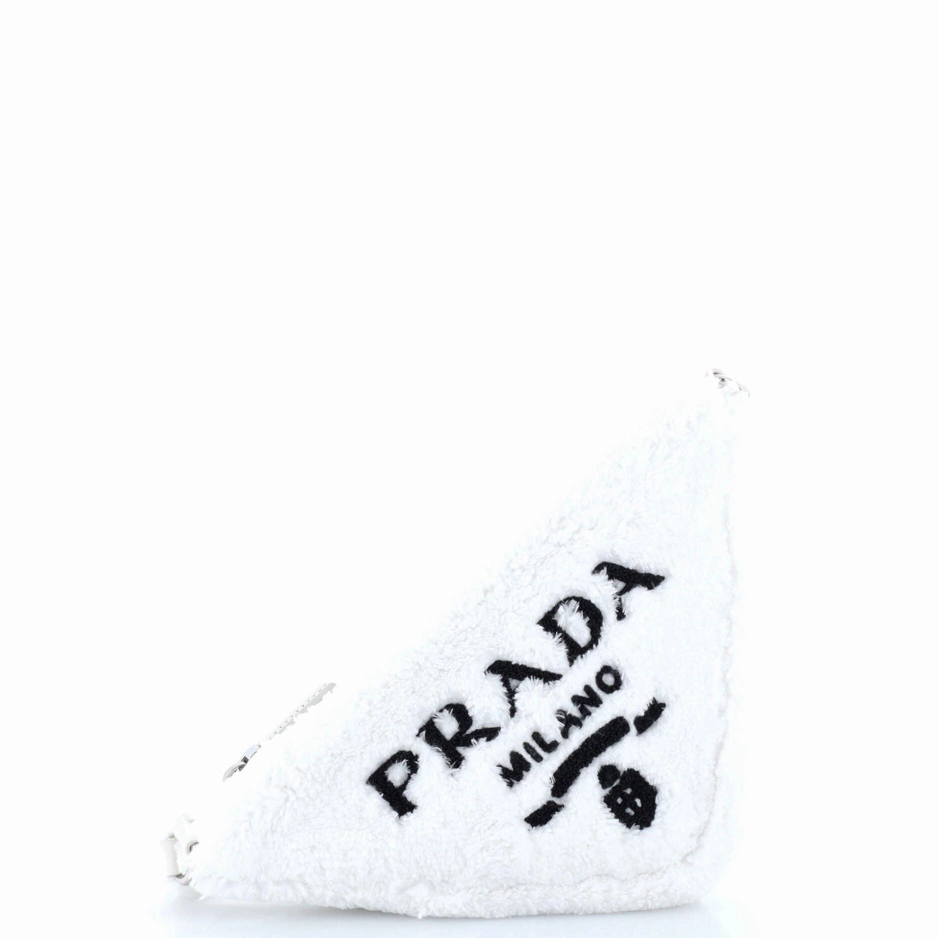 Triangle Logo Zip Crossbody Bag Terry Cloth Small
