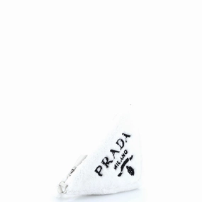 Triangle Logo Zip Crossbody Bag Terry Cloth Small