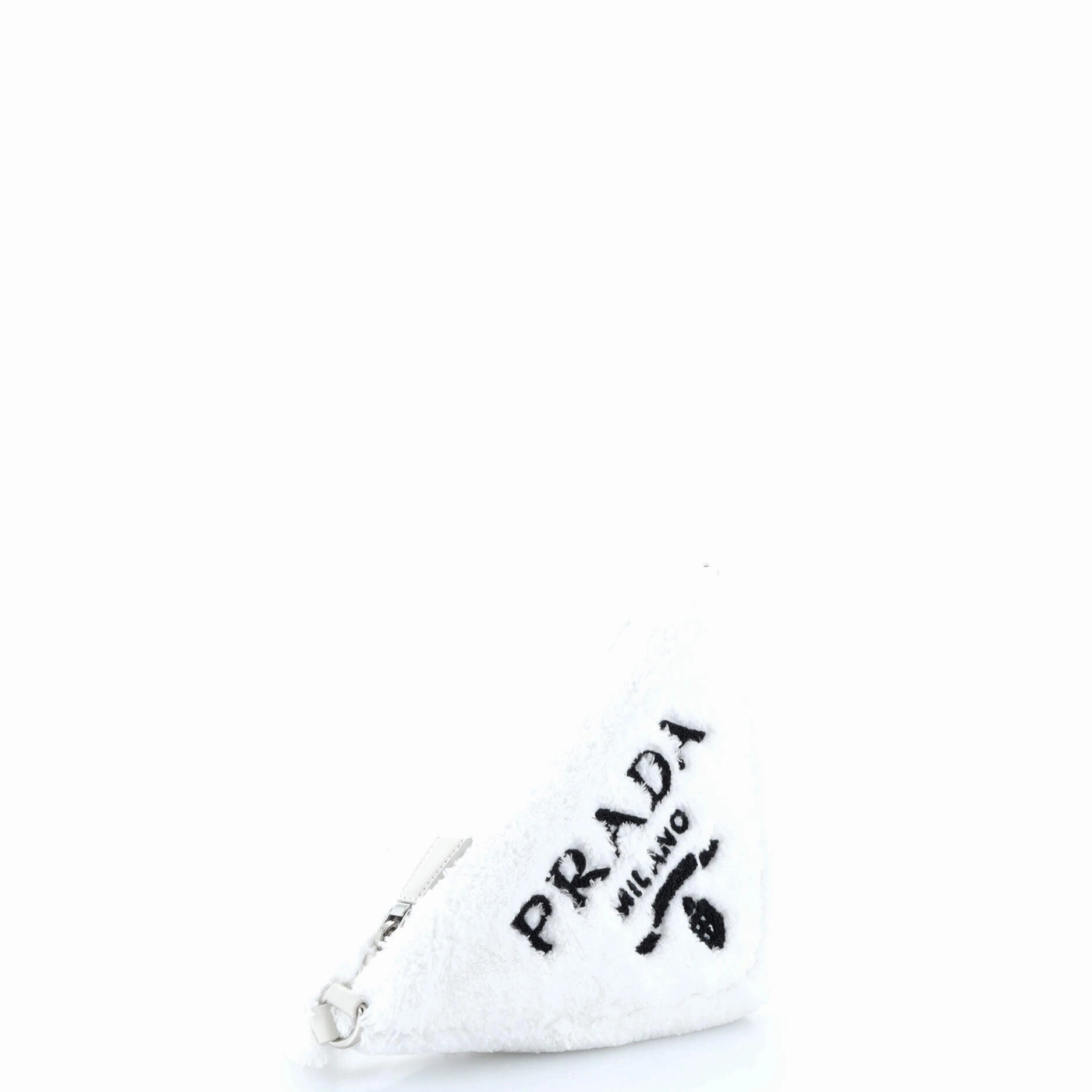 Triangle Logo Zip Crossbody Bag Terry Cloth Small
