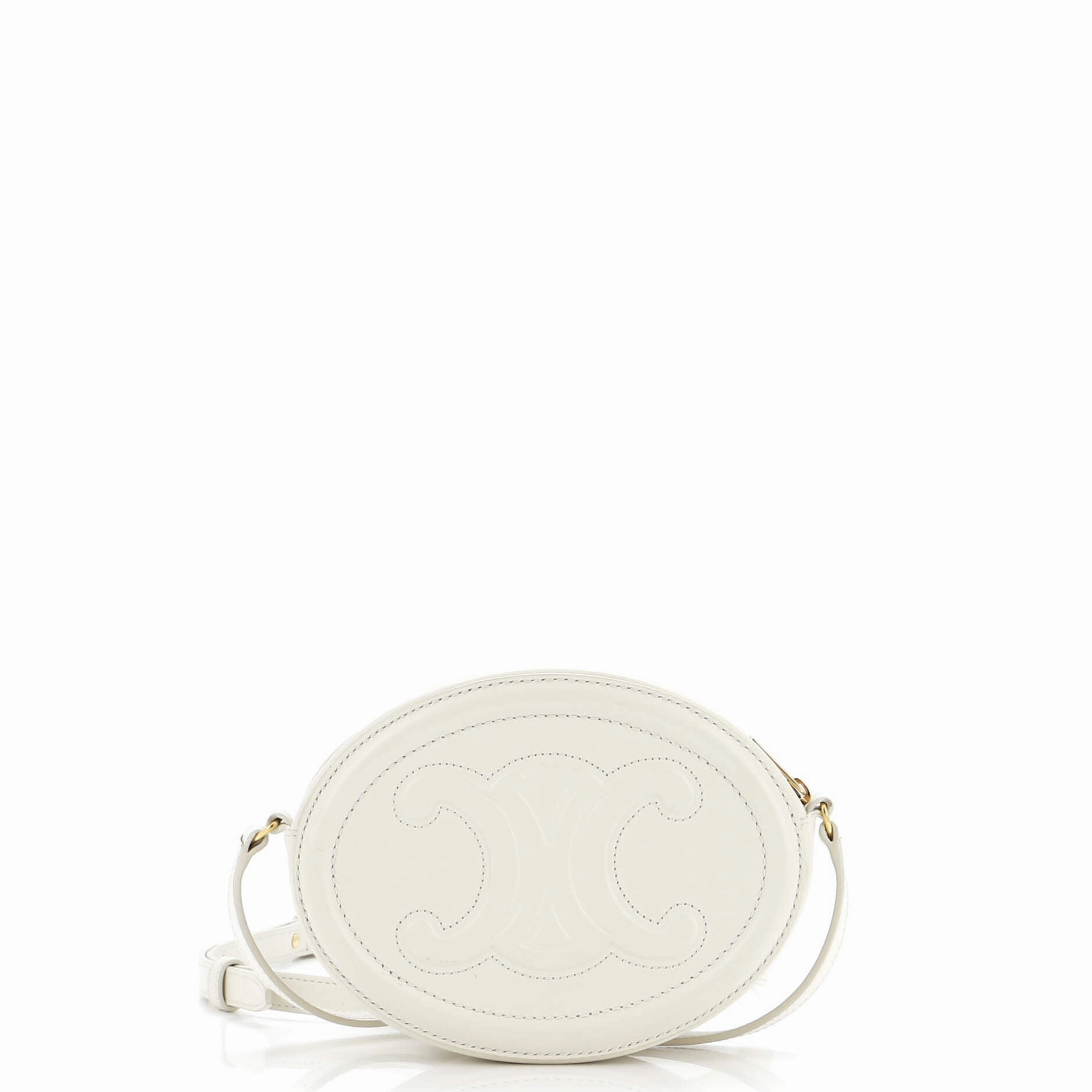 Triomphe Oval Crossbody Bag Leather Mini