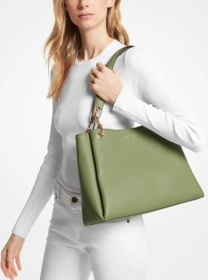 Trisha Large Pebbled Leather Shoulder Bag