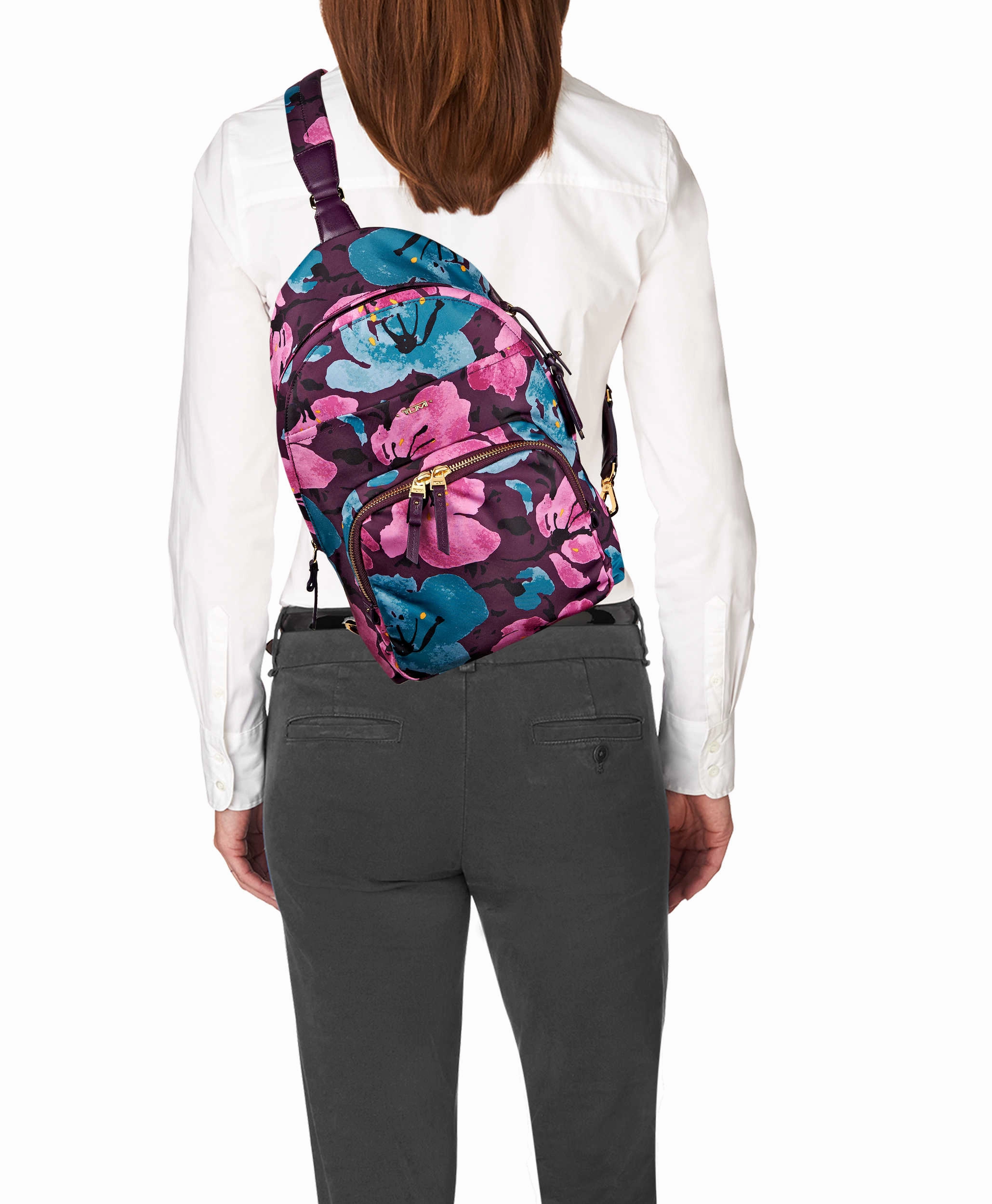 TUMI Voyageur Brive Sling Backpack Peony Floral