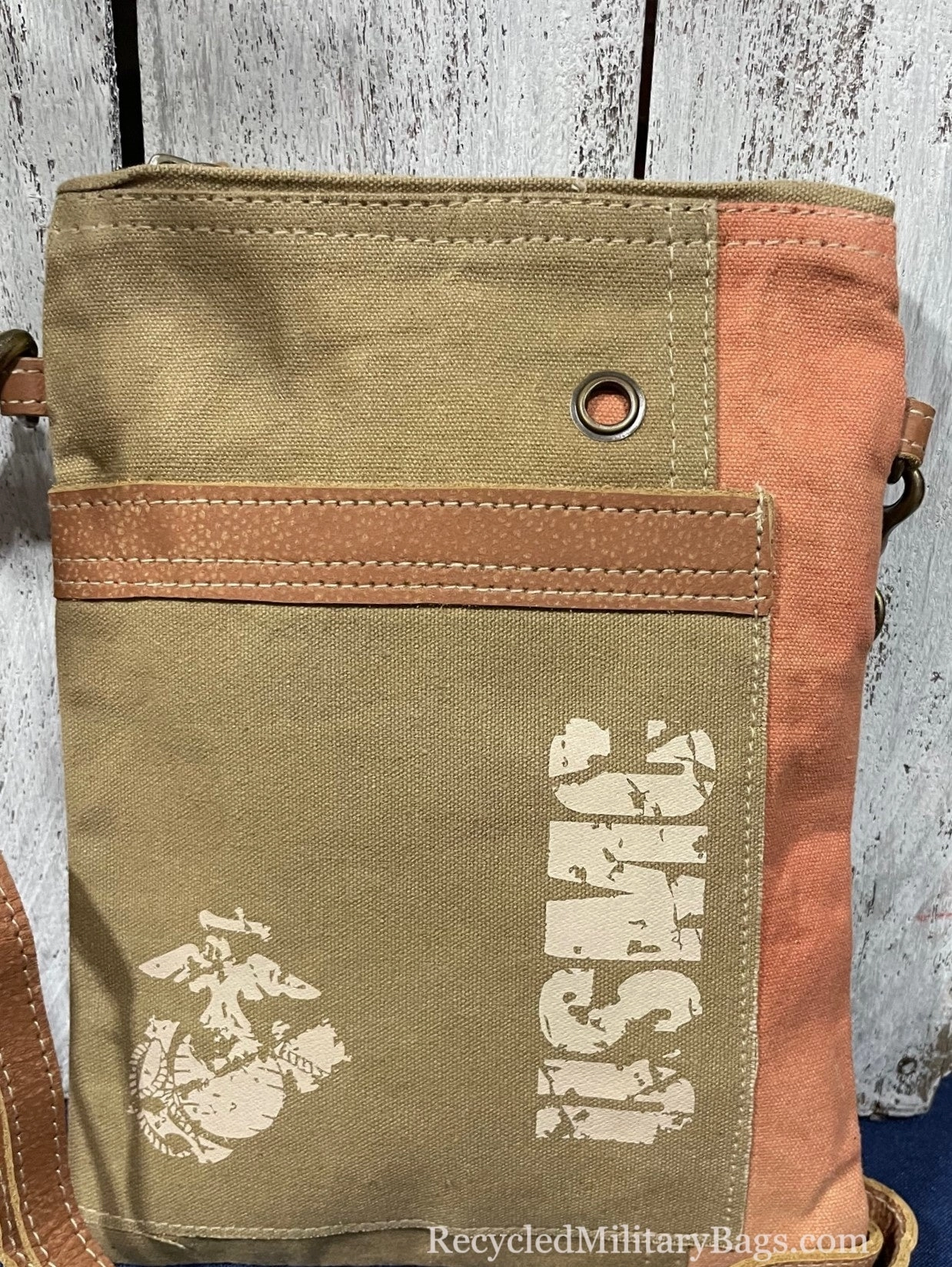 USMC Small Sustainable Canvas Crossbody or Passport Bag