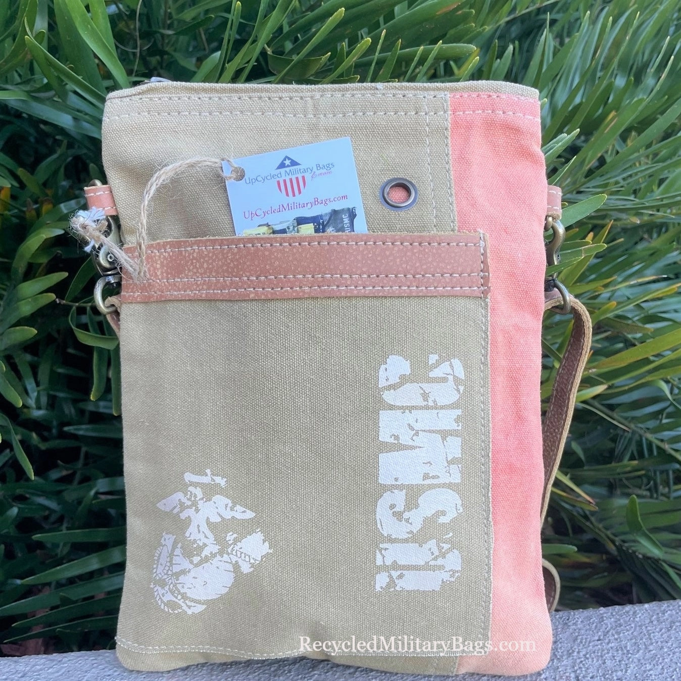 USMC Small Sustainable Canvas Crossbody or Passport Bag