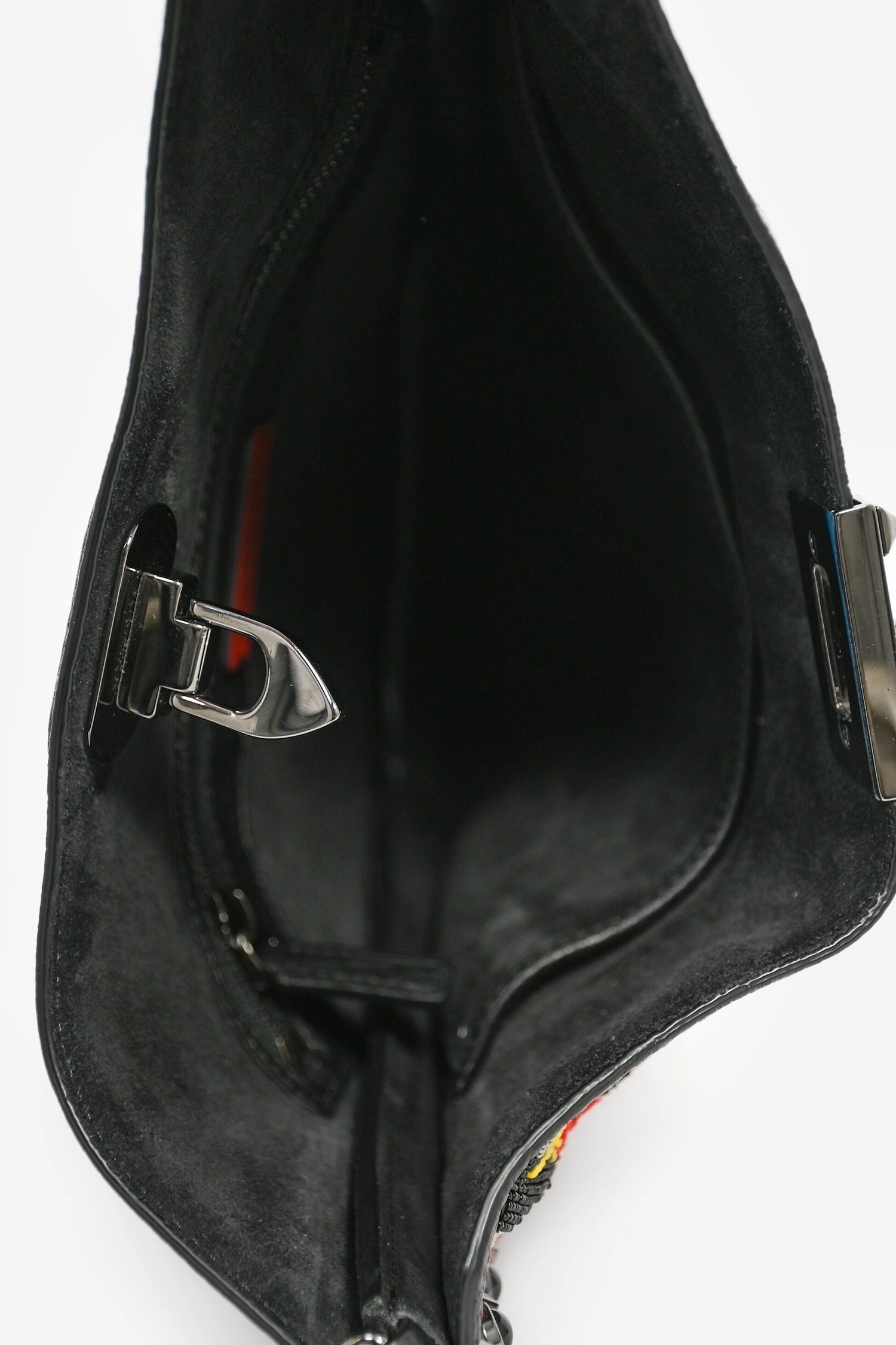 Valentino 2018 Black Leather Multicolour Beaded Guitar Crossbody Bag