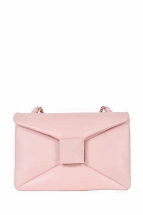 Valentino Baby Pink One Stud Flap Chain Bag