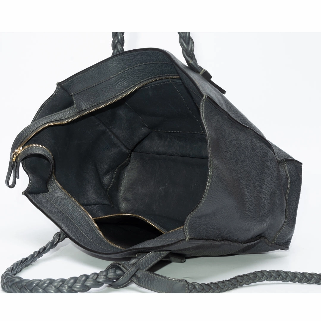 Valentino Garavani Grained Calfskin Black Tote