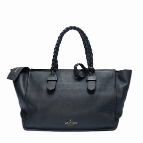 Valentino Garavani Grained Calfskin Black Tote