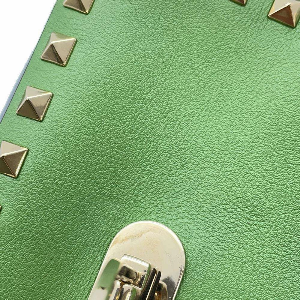 Valentino Garavani Studded Shoulder Bag Gray/Red/Green/Pink Leather