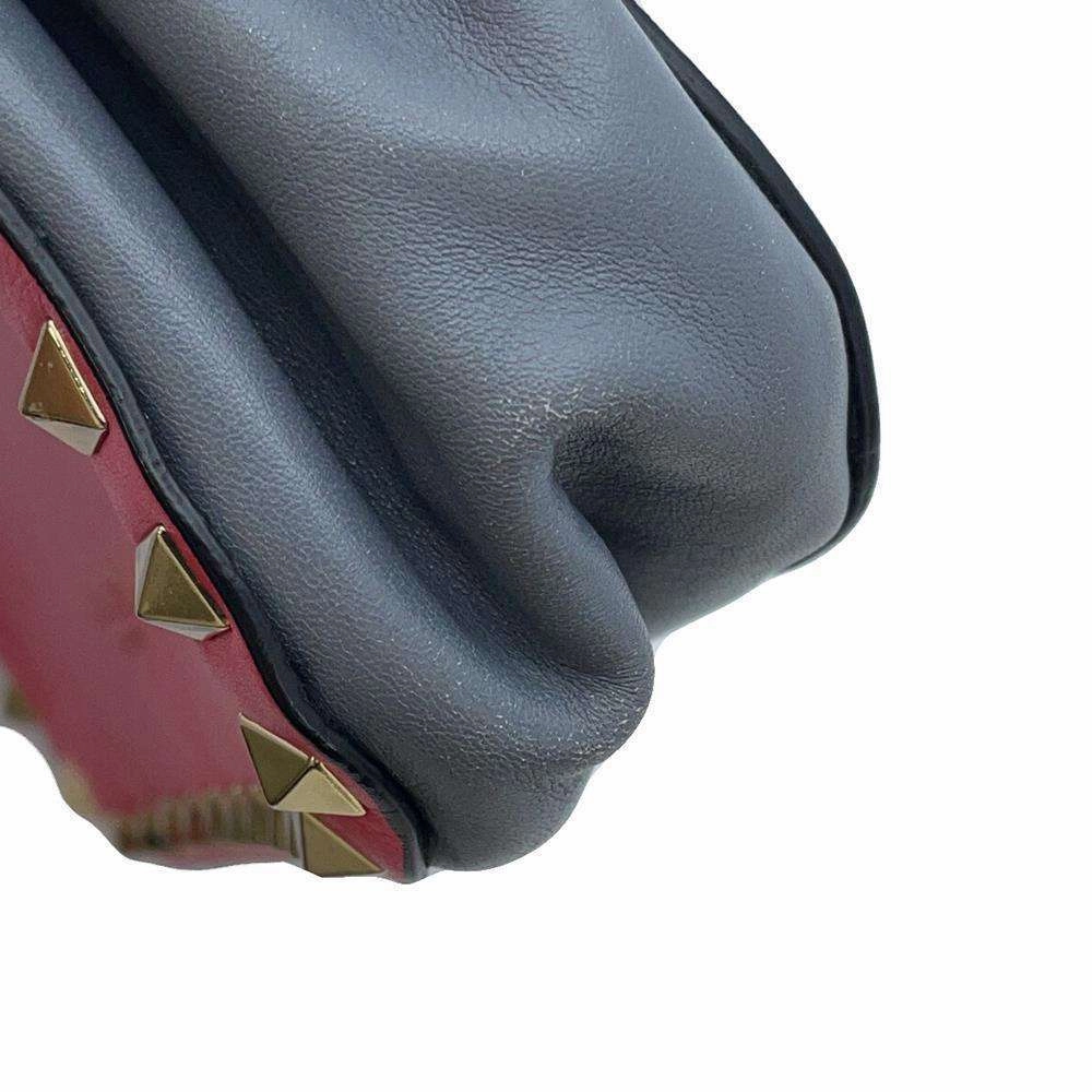 Valentino Garavani Studded Shoulder Bag Gray/Red/Green/Pink Leather