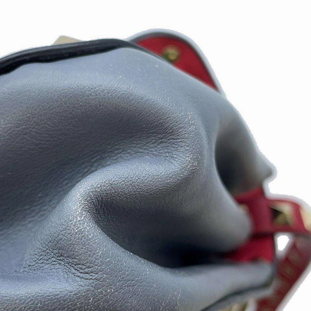 Valentino Garavani Studded Shoulder Bag Gray/Red/Green/Pink Leather