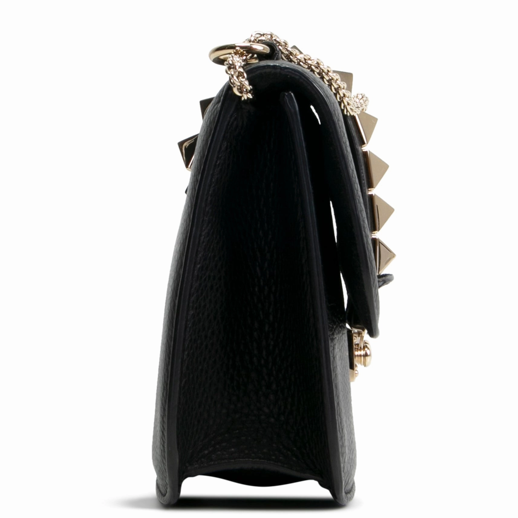 VALENTINO Glam Lock Rockstud Medium Flap Bag - Black
