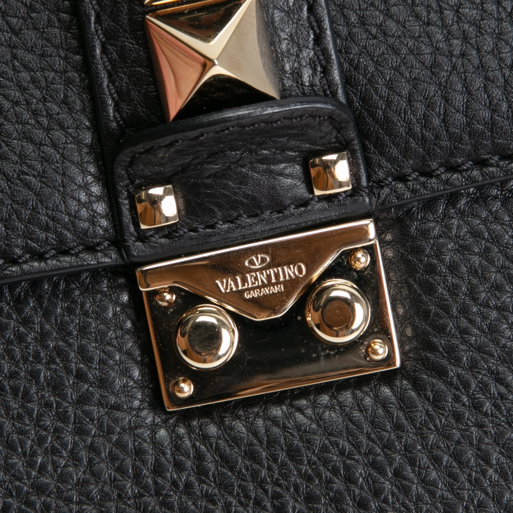VALENTINO Glam Lock Rockstud Medium Flap Bag - Black