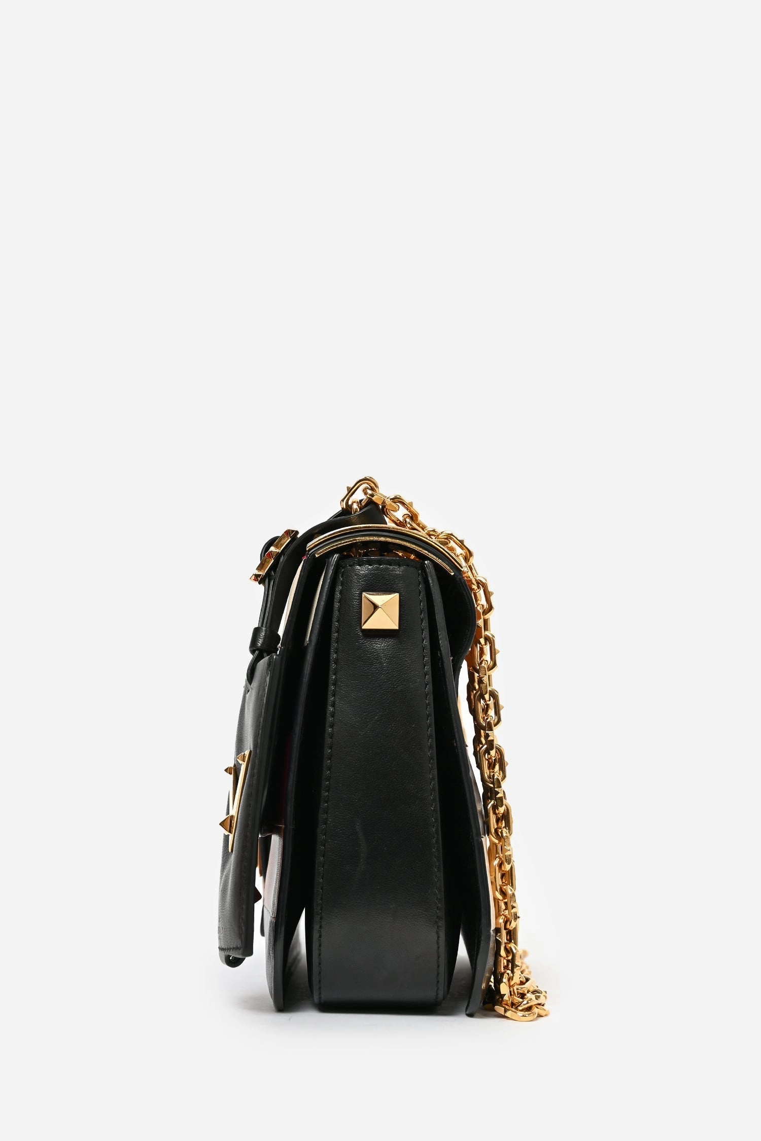 Valentino Multicoloured Leather B-Rockstud Striped Crossbody