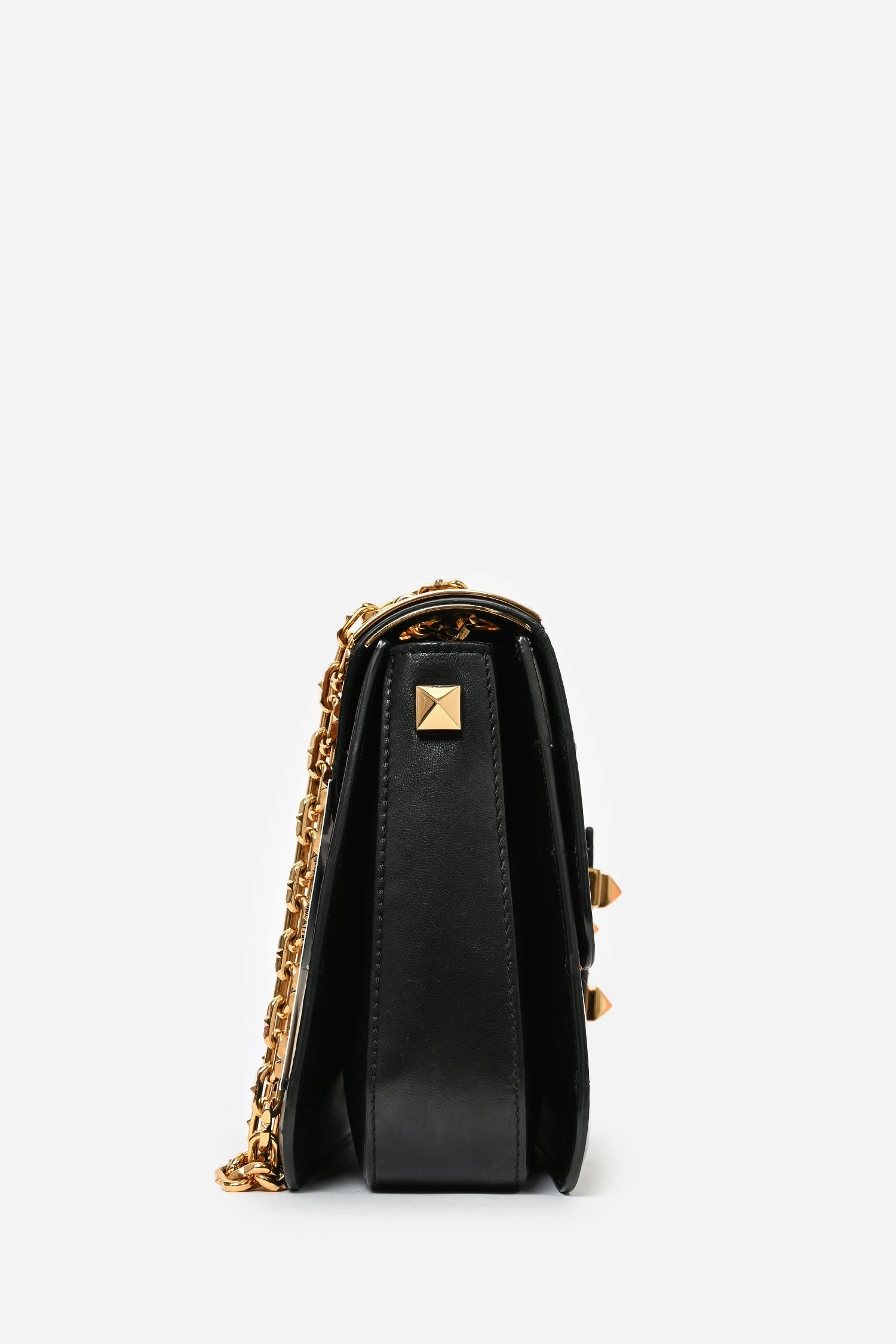 Valentino Multicoloured Leather B-Rockstud Striped Crossbody