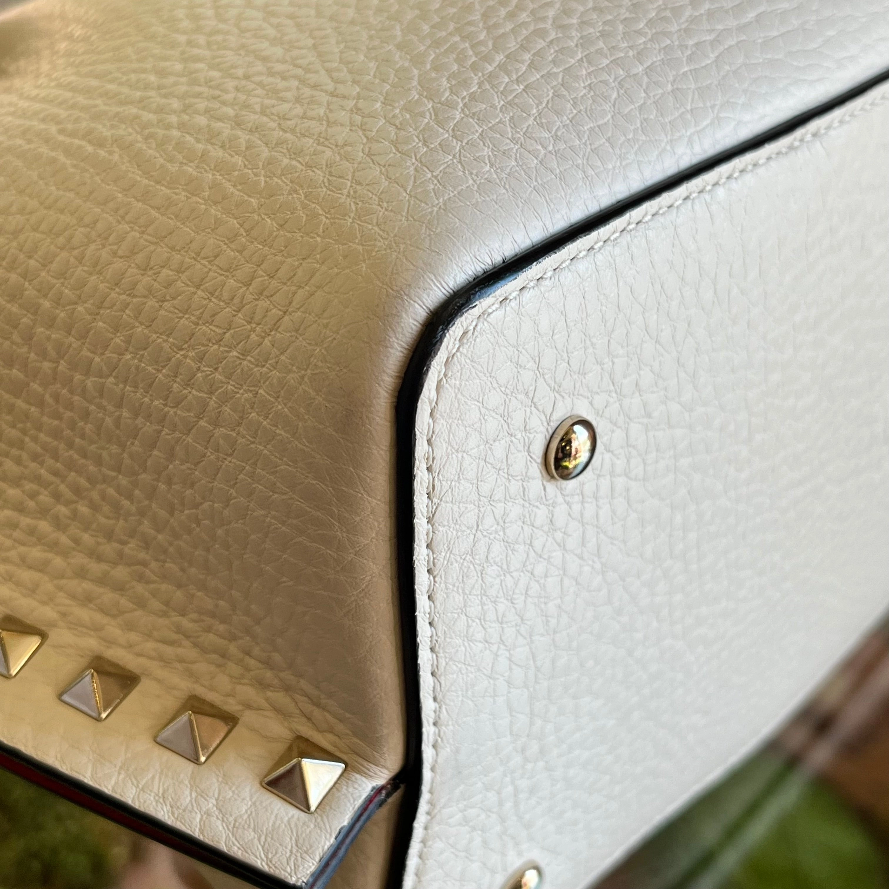 VALENTINO Rockstud Small Grained Calfskin Tote Bag