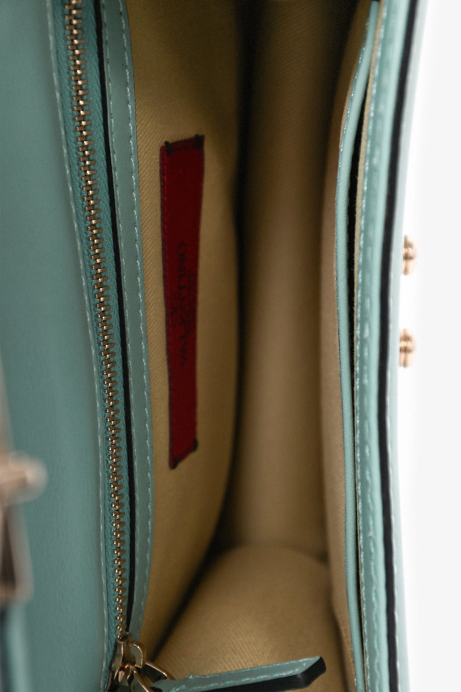 Valentino Teal Blue Leather Small Rockstud Glam Lock Shoulder Bag