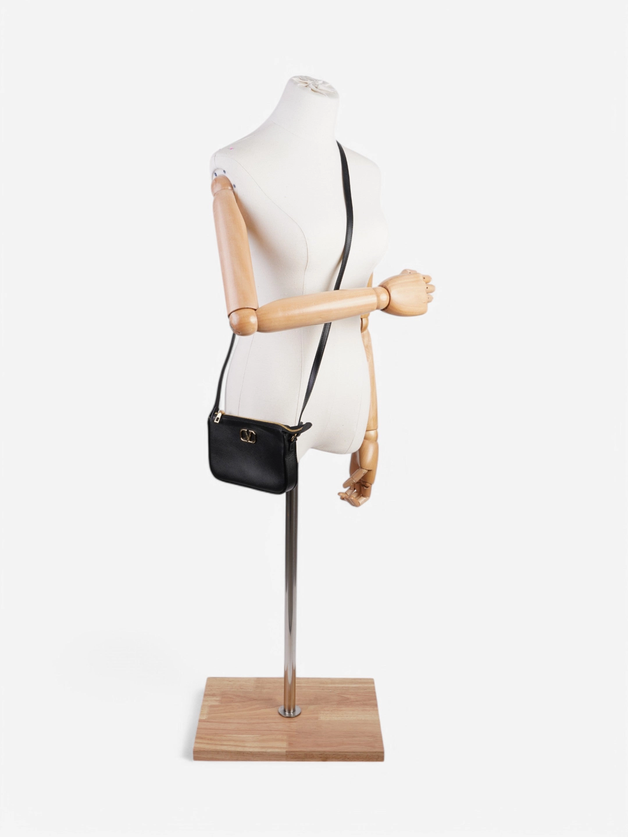 Valentino VLogo Signature Crossbody Black Calfskin Leather Mini
